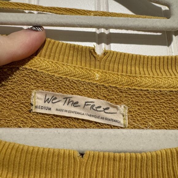 Free People Yellow Floral Camden Pullover Sweatshirt Size Medium - Picture 5 of 7